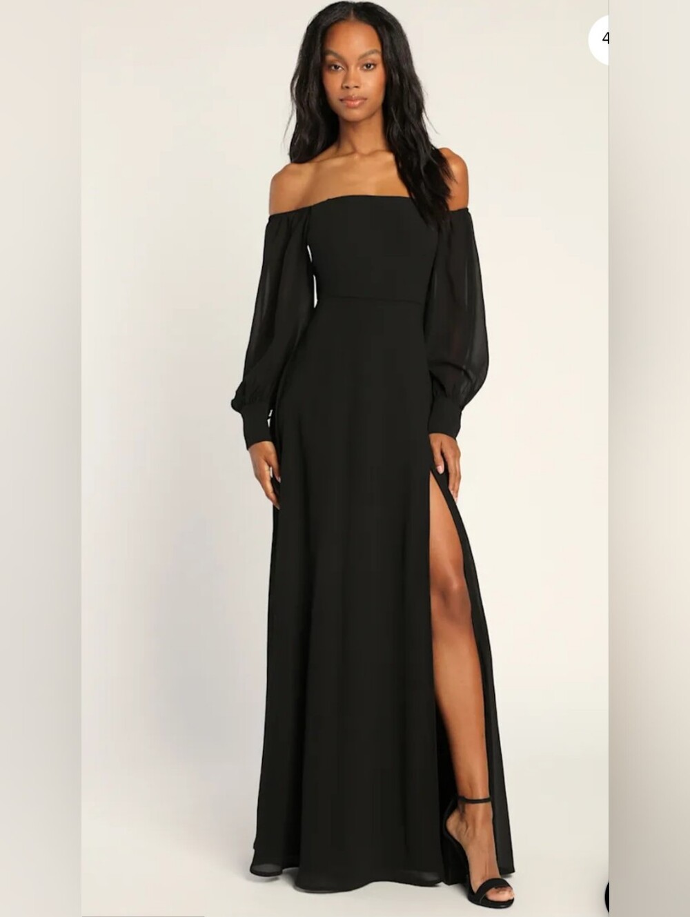 Lulus Feel the Romance Black Off Shoulder Maxi Dress Size 3X
